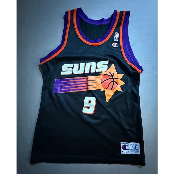 Vintage Phoenix Suns Champion NBA Jersey Majerle #9 Black Mesh Basketball Tank‎